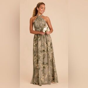 NWT Birdy Grey Convertible Dress Sz L Doe Botanics Chiffon Bridesmaid Wedding